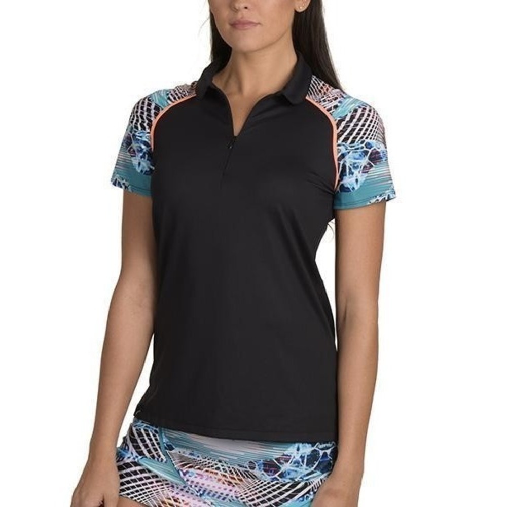 SwingDish Grace Printed Sleeve Polo Golf XS PT007-1